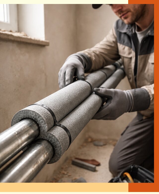 Утепление труб отопления в Нижневартовске от 2953 руб. за м² — услуги под ключ | ТепломастерНжт